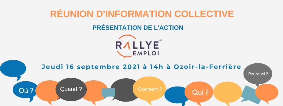 Information collective 16 septembre 2021 : Présentation du Rallye Emploi